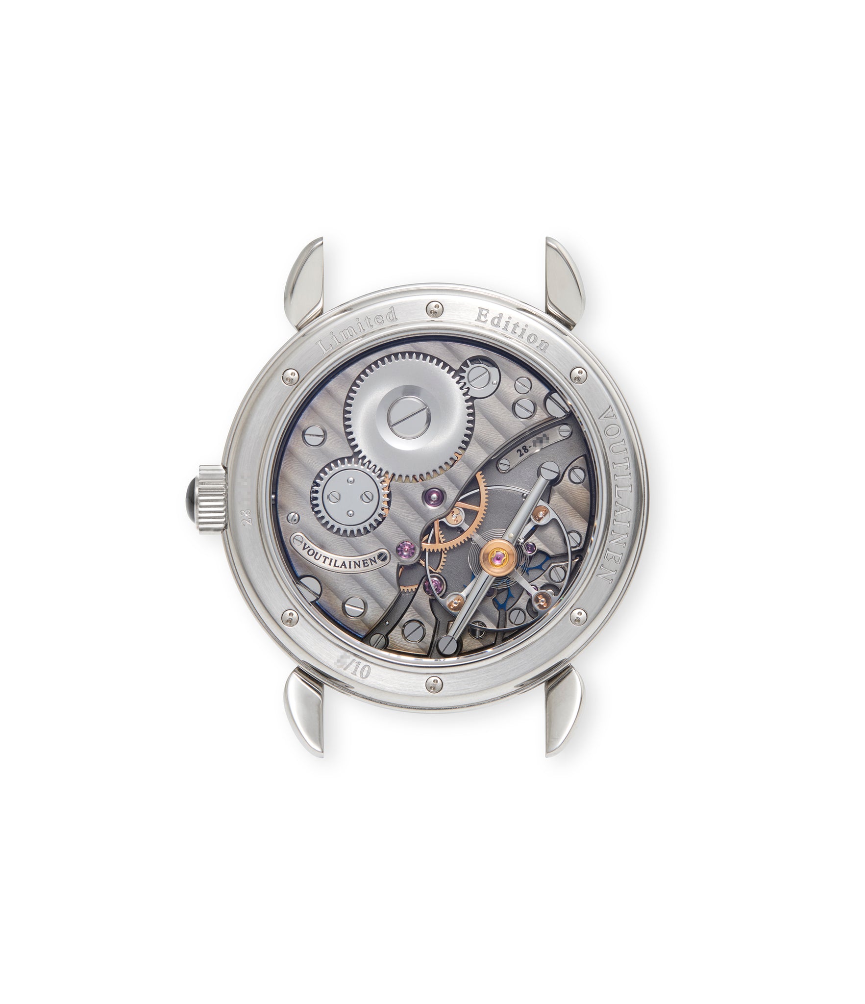 caseback Voutilainen Vingt-8  Titanium preowned watch at A Collected Man London