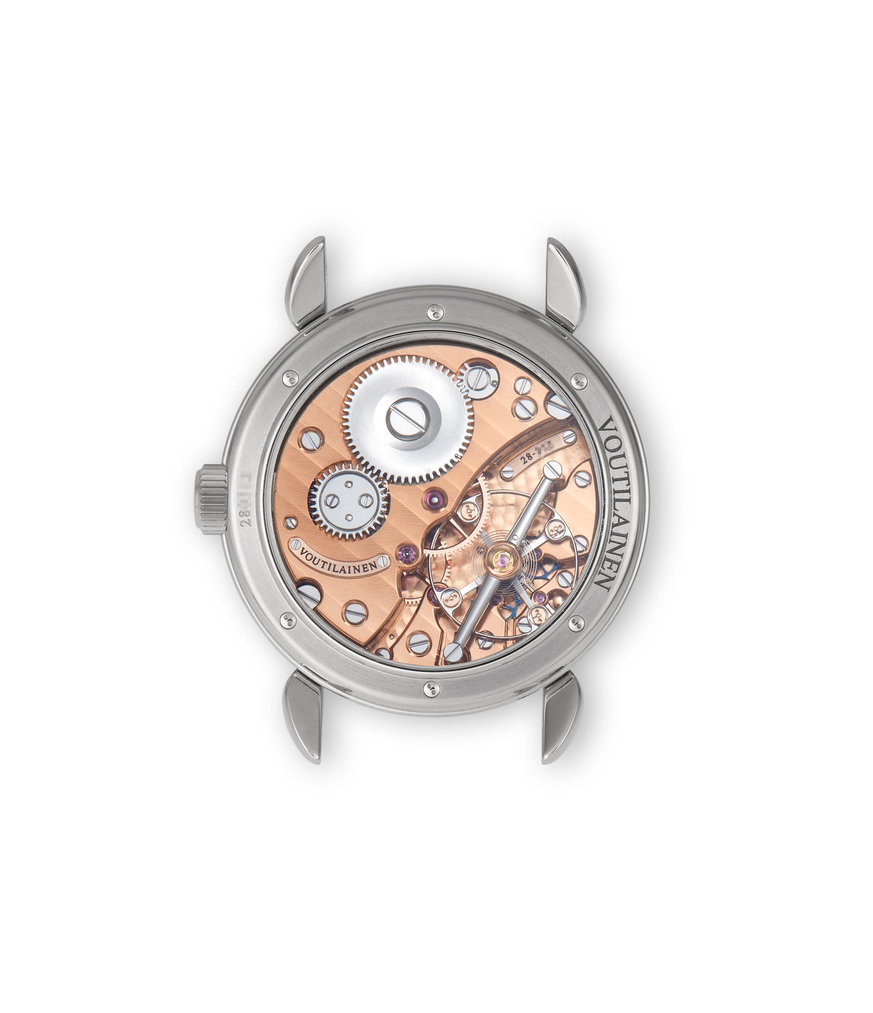 caseback Voutilainen Vingt-8  Titanium preowned watch at A Collected Man London