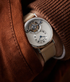 on the wrist Breguet Tourbillon 3450 Platinum & Rose Gold preowned watch at A Collected Man London