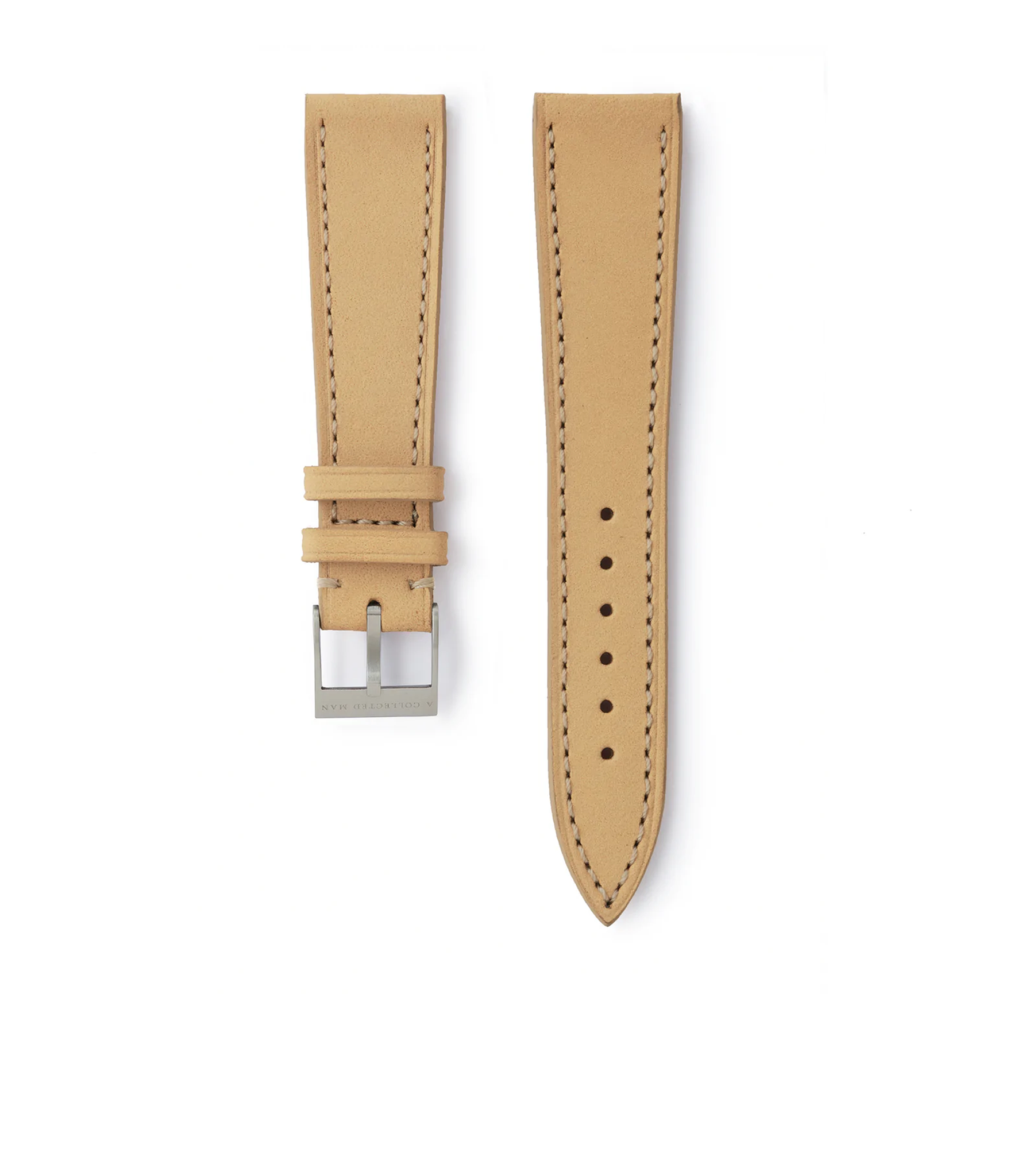 Buy nubuck quality watch strap in dusty camel beige from A Collected Man London, in short or regular lengths. We are proud to offer these hand-crafted watch straps, thoughtfully made in Europe, to suit your watch. Available to order online for worldwide delivery.