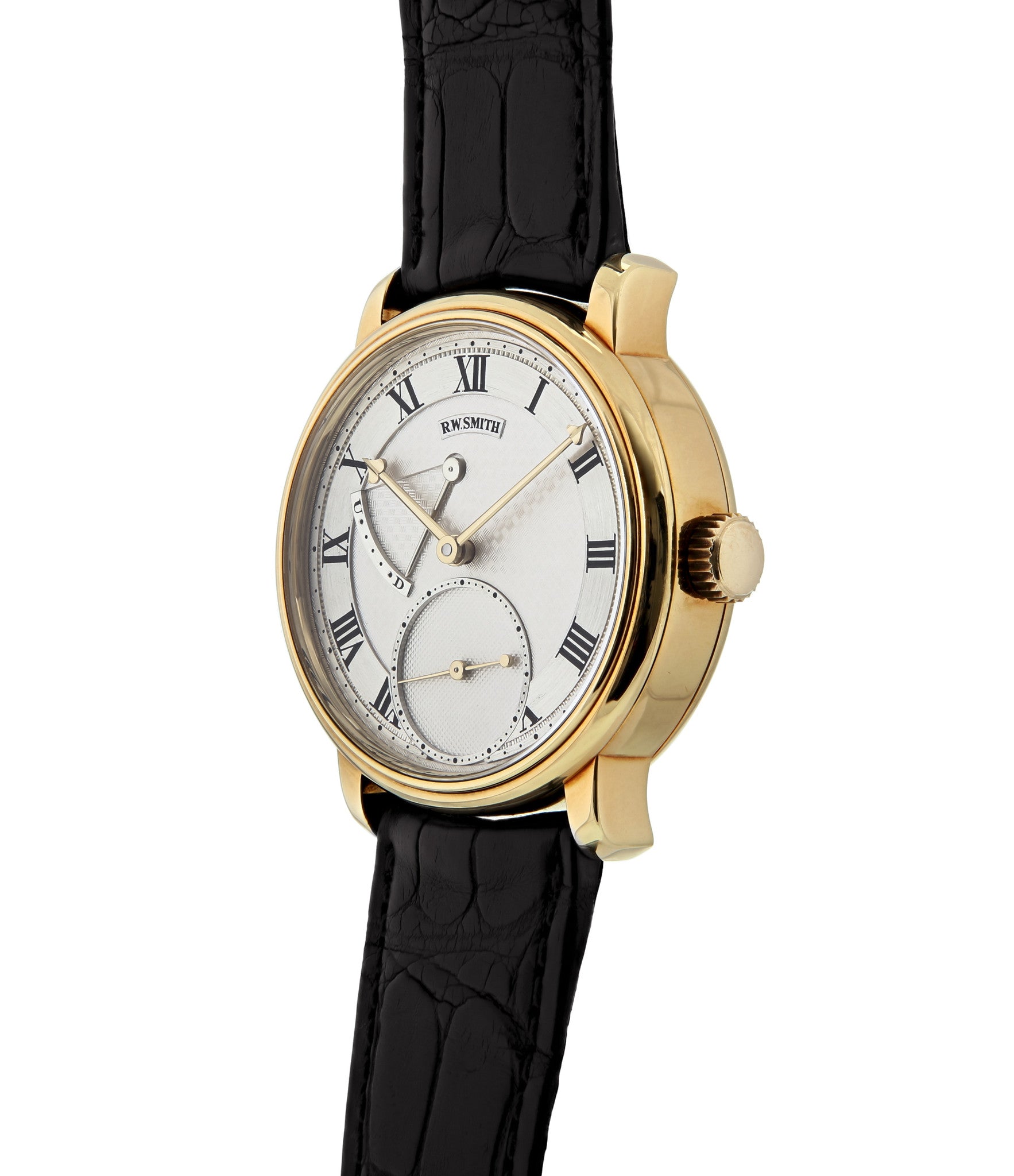 Buy Roger W. Smith's first Series 2 watch online in yellow gold with hand-made manual-winding movement from independent watchmaker at WATCH XCHANGE London 