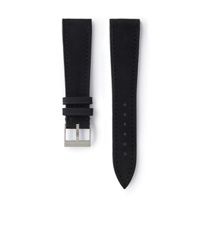 Buy nubuck quality watch strap in onyx noir black from A Collected Man London, in short or regular lengths. We are proud to offer these hand-crafted watch straps, thoughtfully made in Europe, to suit your watch. Available to order online for worldwide delivery.