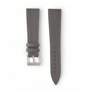 Buy grained leather quality watch strap in smoky ash grey from A Collected Man London, in short or regular lengths. We are proud to offer these hand-crafted watch straps, thoughtfully made in Europe, to suit your watch. Available to order online for worldwide delivery.