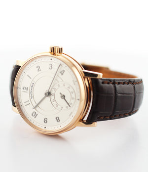 Voutilainen Observatoire  18-carat rose gold manual-winding pre-owned watch with silver dial and brown strap